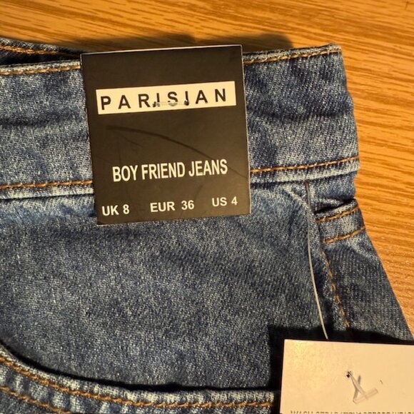 Parisian Distressed Boyfriend Jeans New w/ Tags Womens Size 4 (UK 8) - Picture 3 of 13